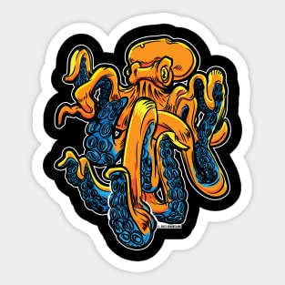 Giant Orange Octopus Sticker